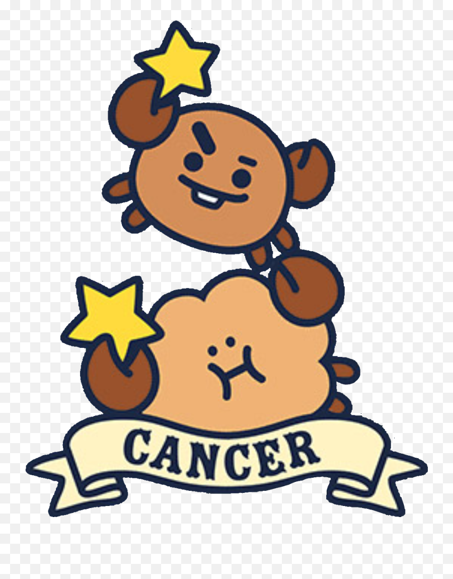 Bt21 Shook Cancer Star Zodiac Kpop Bts - Clip Art Emoji,Emoji Cancer Meme