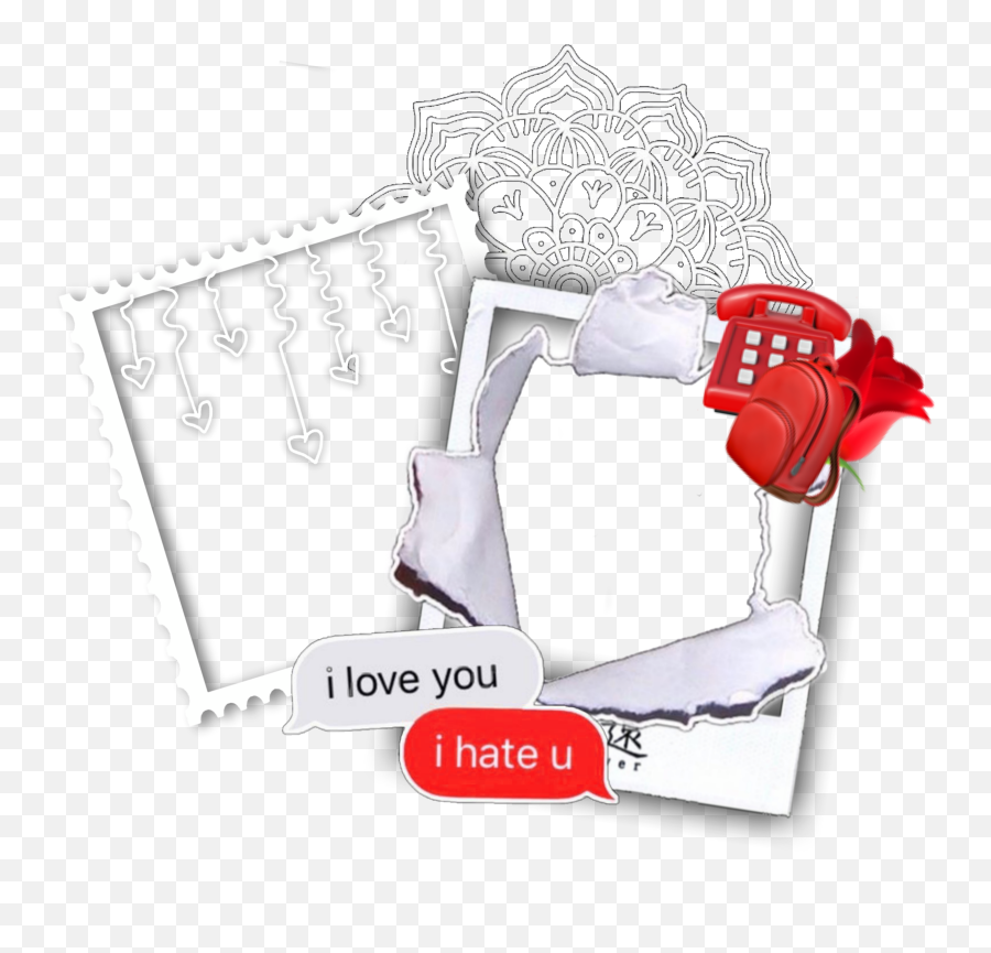 Frame Stamp Polaroid Emoji Text Aesthe - Rose,Stamp Emoji