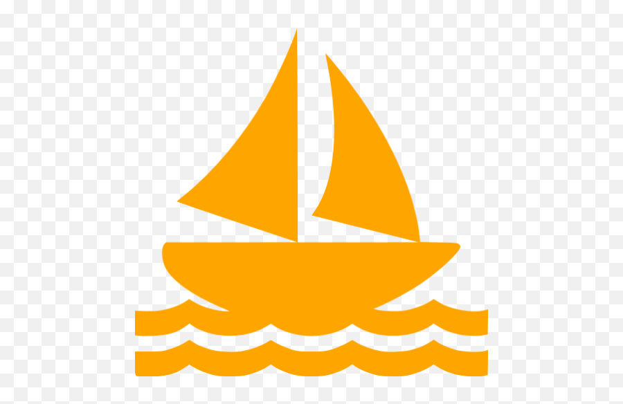 Orange Sail Boat Icon - Boat Icon In Orange Emoji,Boat Gun Gun Boat Emoji