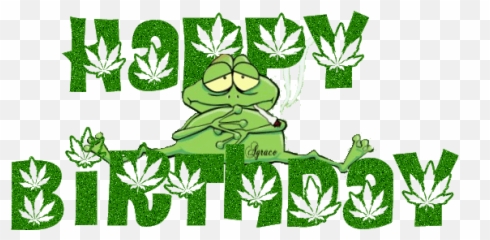 Happybirthday Toad Frog Bug Sticker - Birthday Smoke Weed Emoji