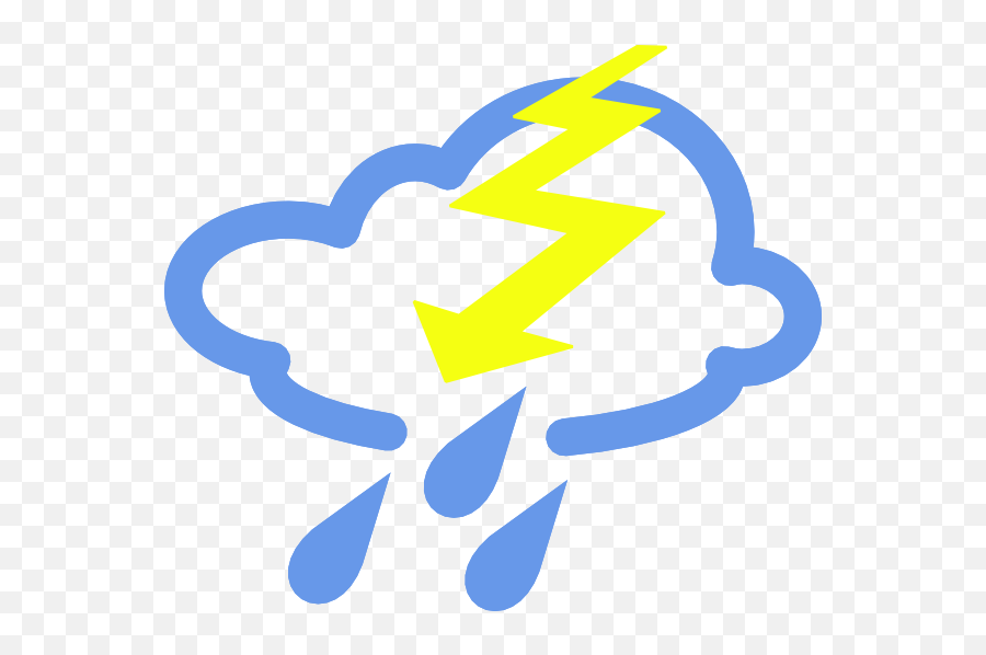 Thunderstorm Weather Symbol - Weather Symbol For Storms Emoji,Thunderstorm Emoji
