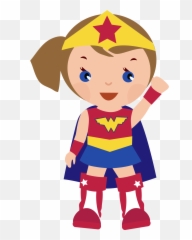 Wonder Woman Cute Clipart Kid - Art Super Hero Emoji