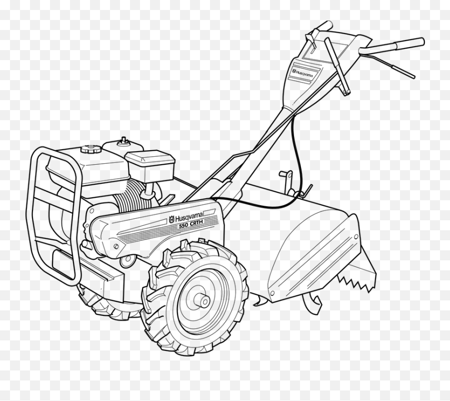 Lawn Mower Mechanical - Simple Hand Tractor Drawing Emoji,Lawn Mower Emoticon