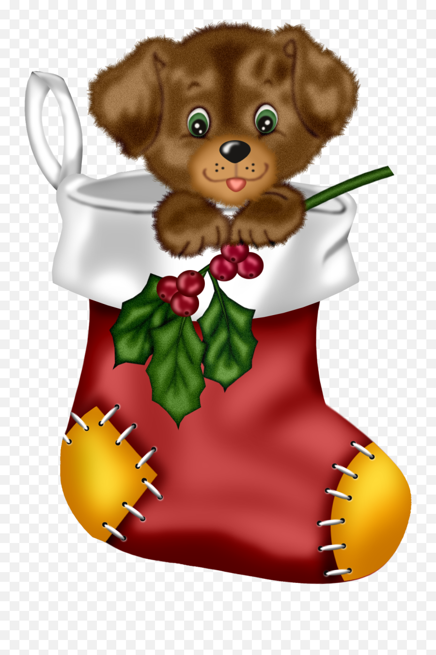 Christmas Puppy Clipart - Cute Christmas Stockings Clipart Emoji,Christmas Stocking Emoji