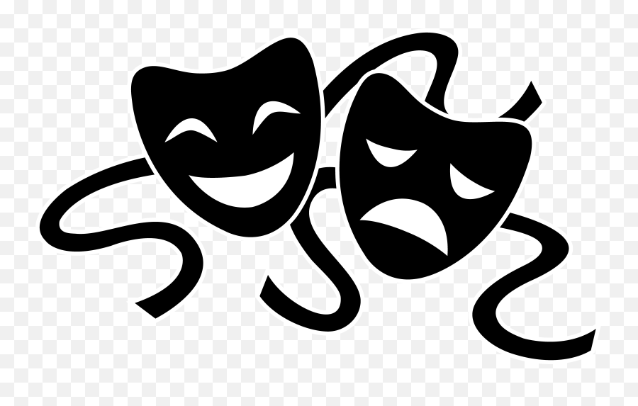 Theater Mask Clipart - Theatre Mask Silhouette Emoji,Mask Leaves Emoji