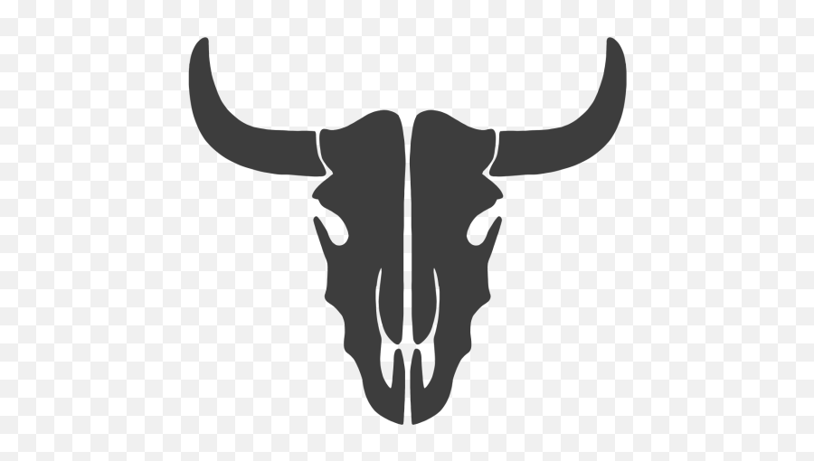 Texas Longhorn Silhouette Skull Bull Drawing - Silhouette Bull Skull Silhouette Png Emoji,Bull Emoji