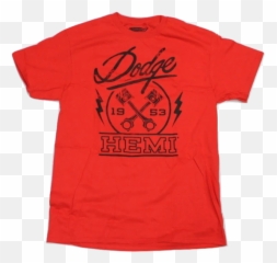 Mens Red Dodge Hemi Graphic Tee - Shirt Short Sleeve Emoji