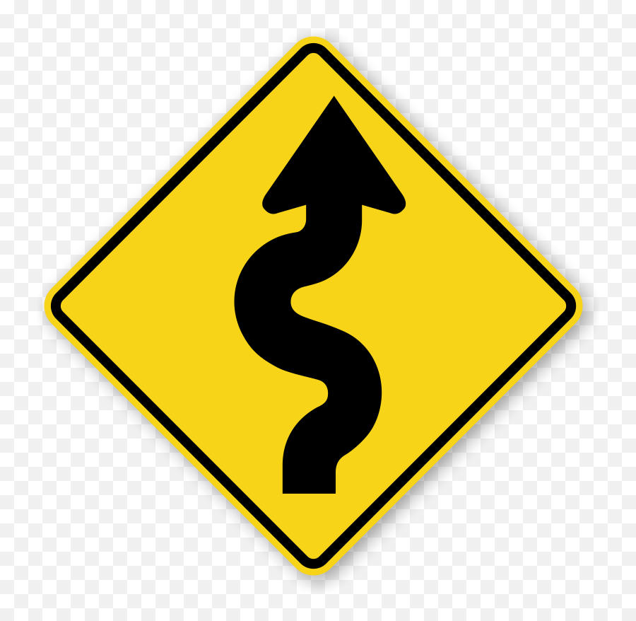 Free Road Signs Png Download Free Clip Art Free Clip Art - Winding Road Sign Emoji,Traffic Light Caution Sign Emoji