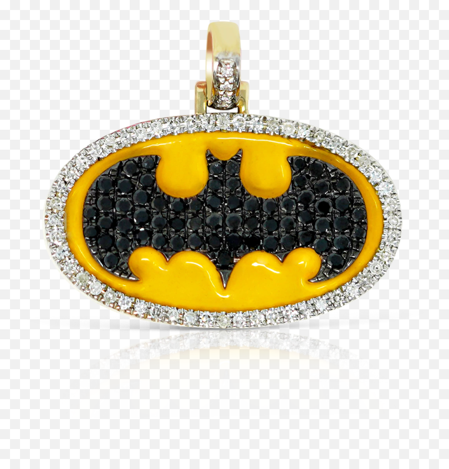 10k Yellow Gold Black Bat Pendant 0 - Pendant Emoji,Chain Emoji