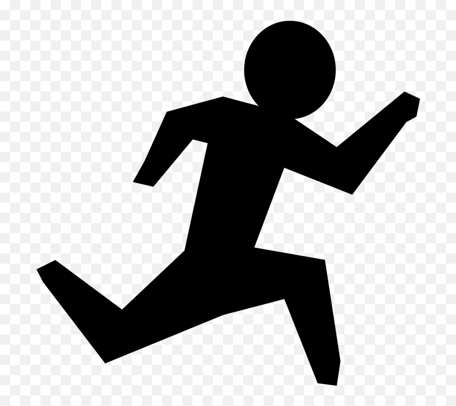 Running Man Clip Art At Clipart Library - Black And White Person Running Emoji,Running Man Emoji