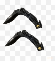 2 - Pack Outdoor Nation Knives with Seatbelt Cutter Glass Hunting Knife Emoji