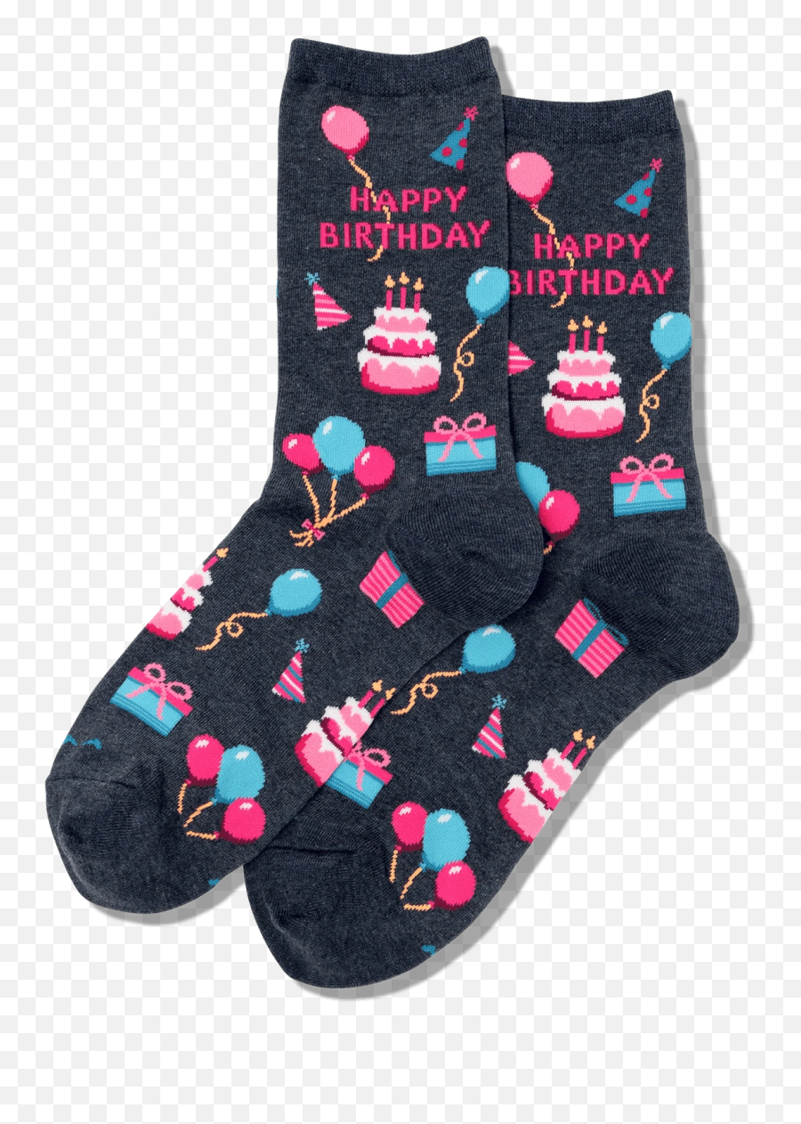 Womens Happy Birthday Crew Socks U2013 Hotsox - Hotsox Emoji,100 Emoji Clothing