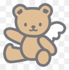 Bear Cute Kawaii Love Angel Cherub - Teddy Bear Hello Kitty Emoji,Angel Emoji Pillow