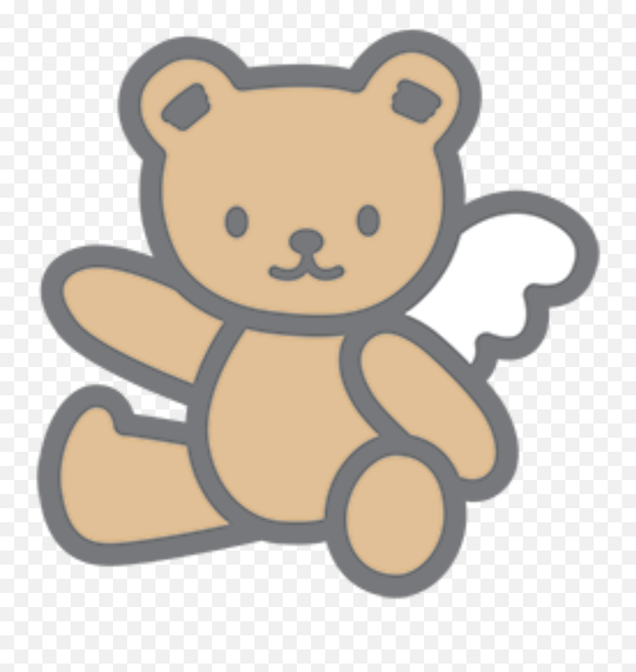 Bear Cute Kawaii Love Angel Cherub - Teddy Bear Hello Kitty Emoji,Angel Emoji Pillow