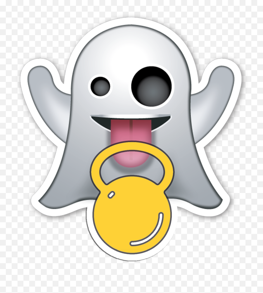 Pin På Klistermärke - Ghost Emoji,Kettlebell Emoji