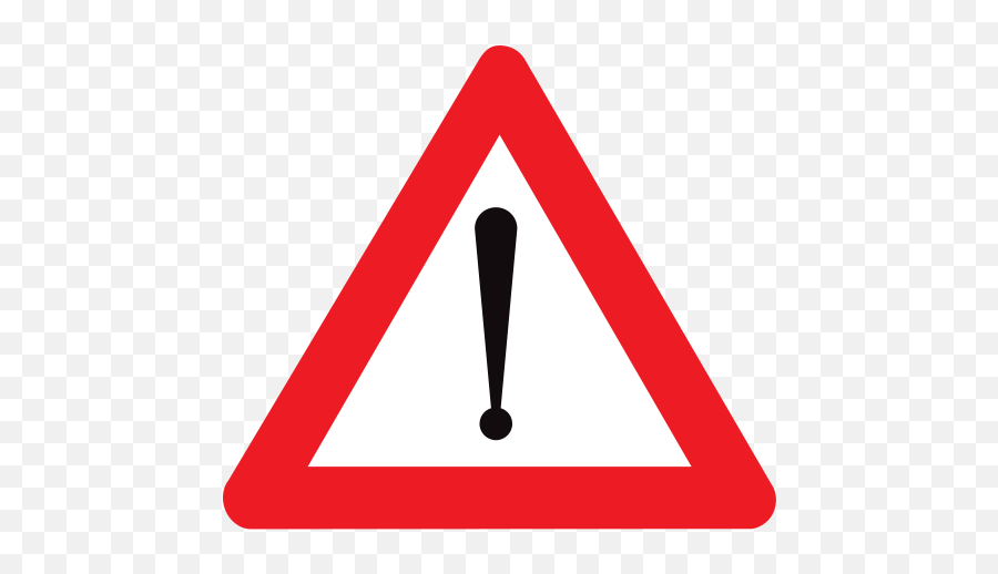 General Caution - Triangle Red Sign Emoji,Warning Sign Emoji