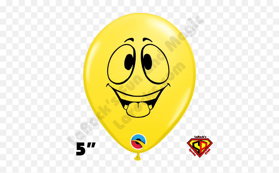 5 Inch Round Emoji Tongue By Juan Gonzales Balloon Qualatex 100ct - Balloon,Rope Emoji