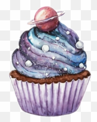 Cupcake Muffin Planet Sticker - Muffin Planet Emoji,Muffin Emoji