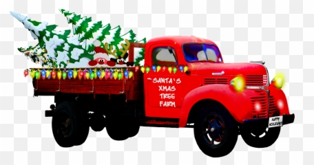 Christmas Truck Pick Up Christmas - Truck With Christmas Tree Transparent Png Emoji,Pickup Truck Emoji
