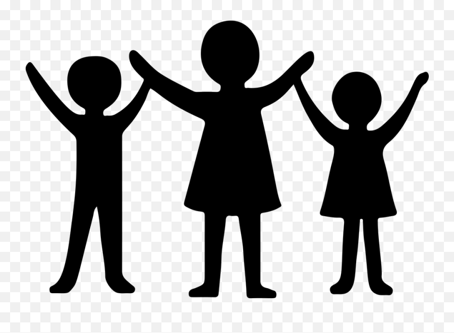 Three Children Kids - Kids Clipart Silhouette Emoji,Three Finger Emoji