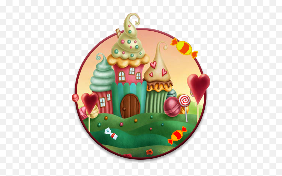 Candy House Theme Wallpaper - Cartoon Castle On Ice Emoji,Snapchat Cake Emoji