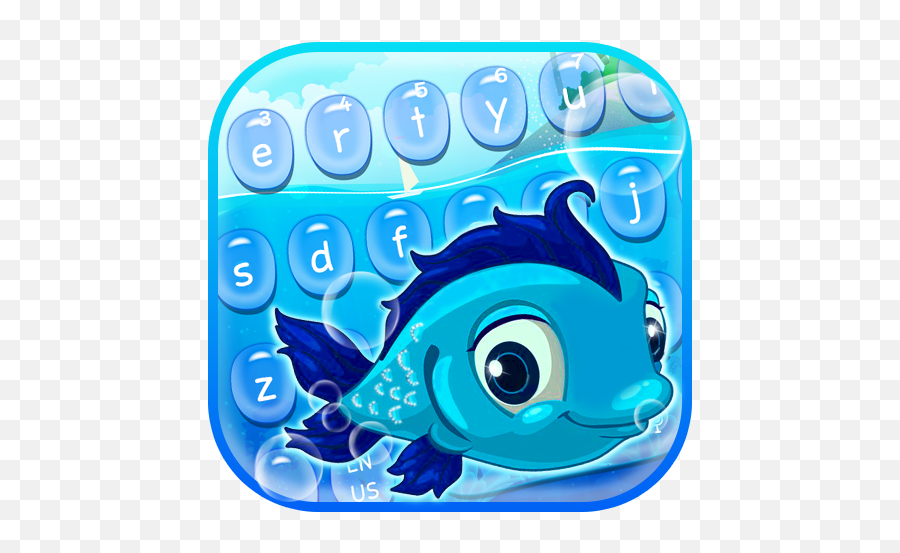 Cute Blue Magical Fish Keyboard Theme - Clip Art Emoji,Cn Emojis