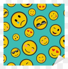 Cute Emoji Designs Seamless Pattern Sticker Pixers We Live To Change - Backdrop