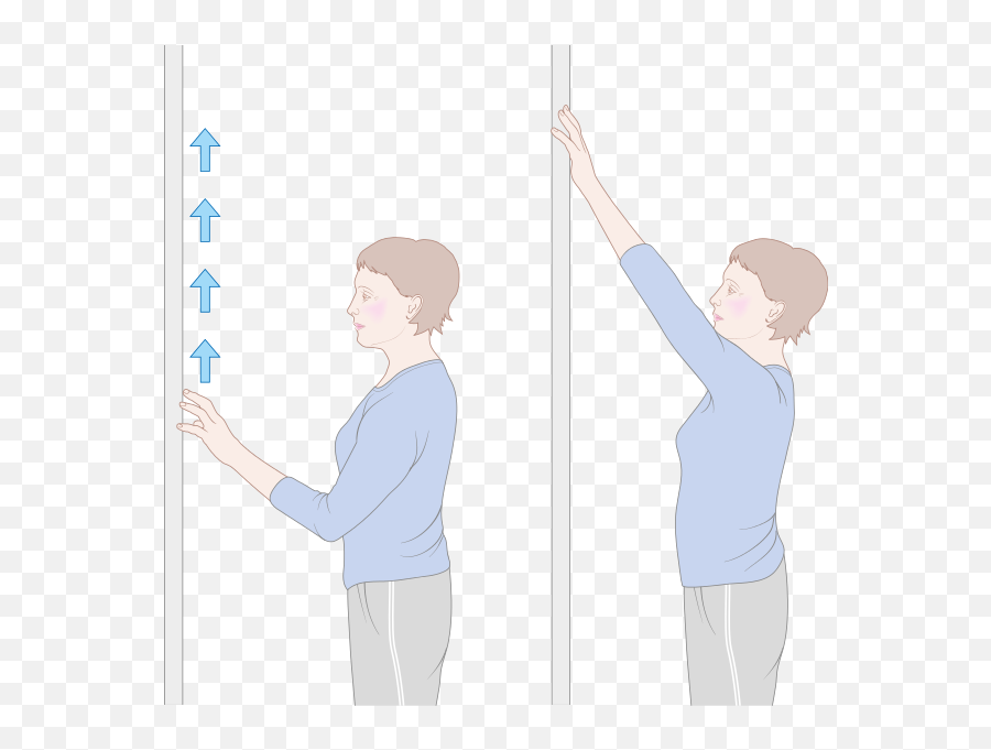 Diagram Showing How To Do A Walk - Shoulder Walk Up Wall Exercise Emoji,Is There A Breast Cancer Emoji