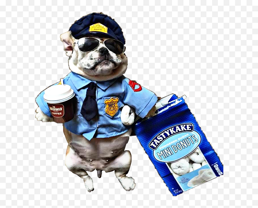 Dog Petsandanimals Halloween Costume - Dog Dressed As Police Emoji,Coffee Dog Emoji