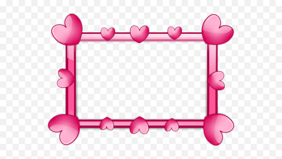 Pink Hearts Border Vector Image - Heart Border And Frame Clipart Emoji,Heart In A Box Emoji