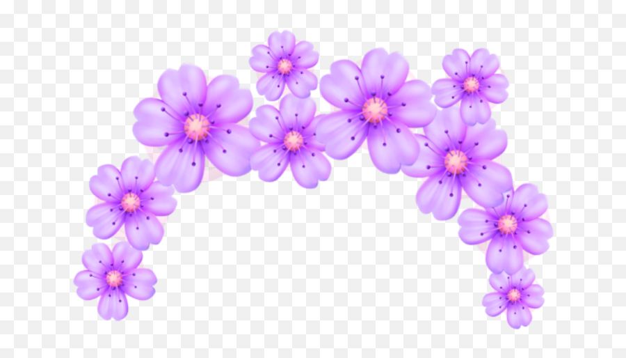 Crown Flower Emoji Head Tumblr Cute Purple Lilac Pastel - Transparent Emoji Flower Crown,Purple Flower Emoji