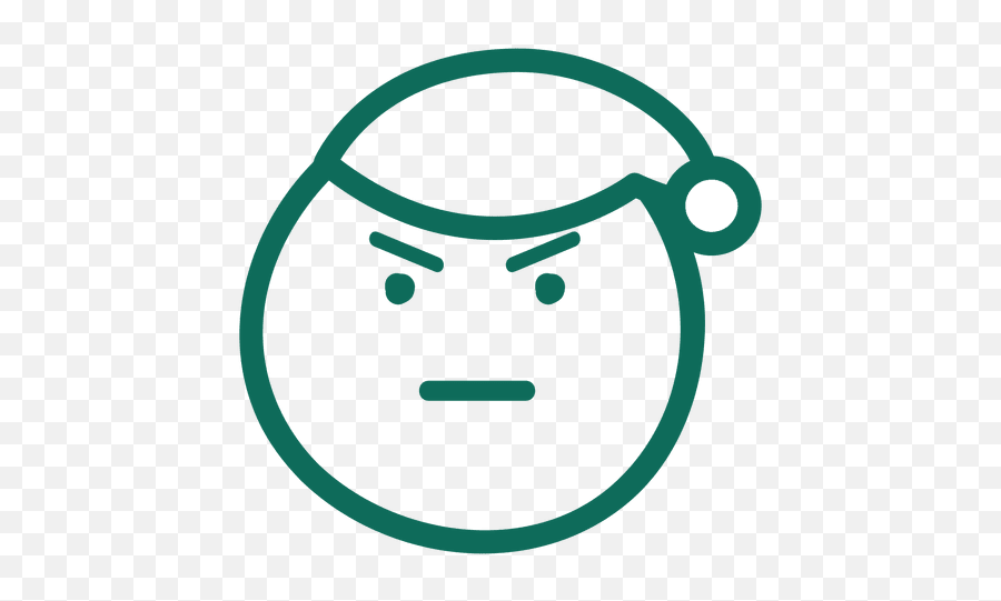 Frown Santa Claus Hat Face Green Stroke Emoticon 19 - Emoticon Emoji,Wreath Emoji