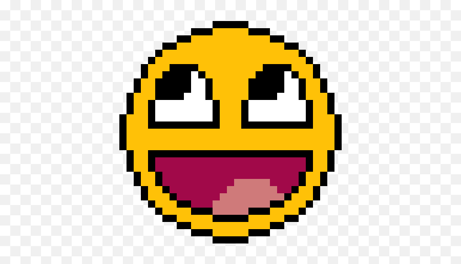 Pixilart - Awesomederpy Face By Pixelating Smile Pixel Art Emoji,Twitter Emojies