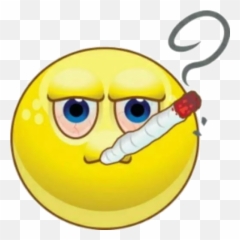 Telegram Sticker 113 from collection Struppis Smiley Pack - Emoji Smoking A Joint