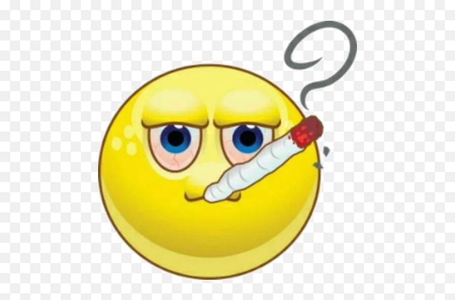 Telegram Sticker 113 From Collection Struppis Smiley Pack - Emoji Smoking A Joint,:s Emoticon