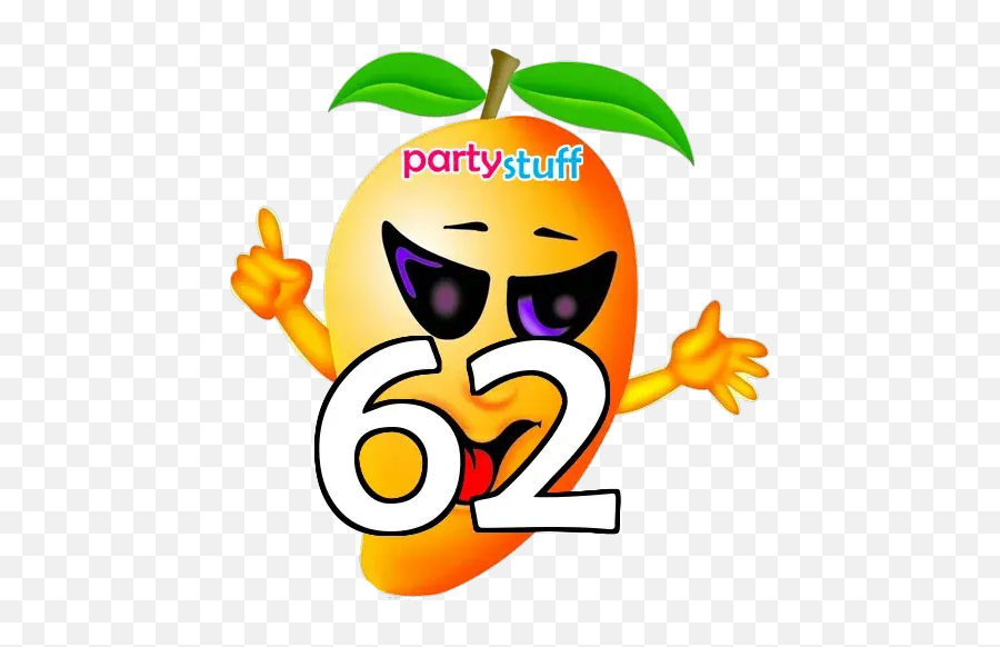 Mango 61 - 90 Tambola Numbers Stickers For Whatsapp Mango Cartoon Fruit Png Emoji,Mango Emoji