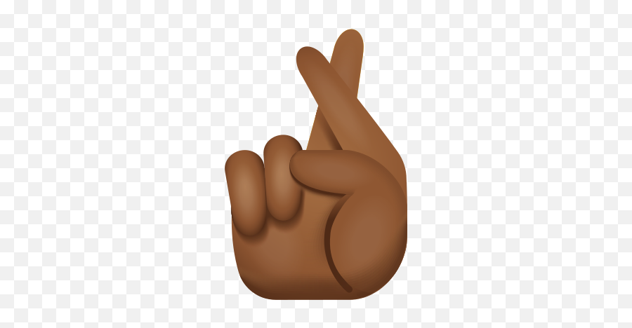 Crossed Fingers Medium Dark Skin Tone Icon - Sign Language Emoji,Transparent Ok Emoji