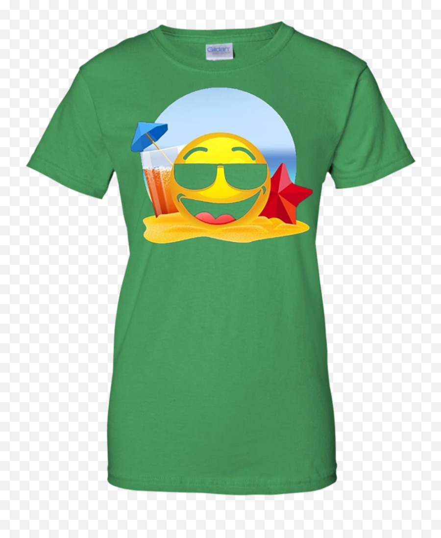 Cool Shades Emoji On Beach T Shirt Sunglasses Emoji U2013 Feedtek - Short Sleeve,Beach Emoji Png