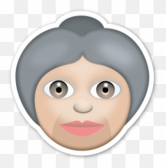 Older Woman - White Circle Emoji Png,Old Woman Emoji