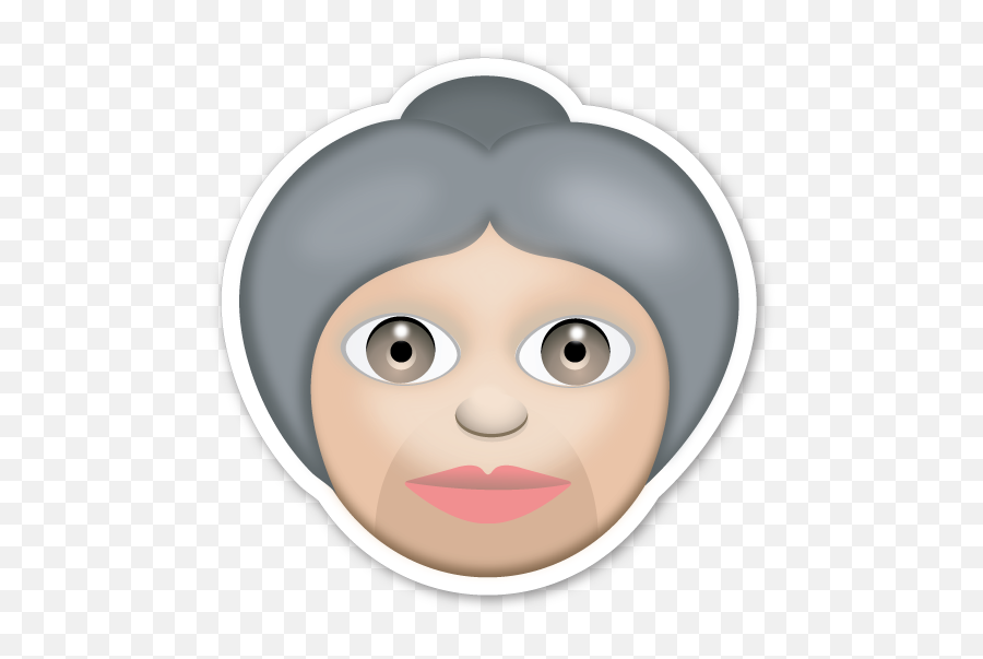 Older Woman - White Circle Emoji Png,Old Woman Emoji