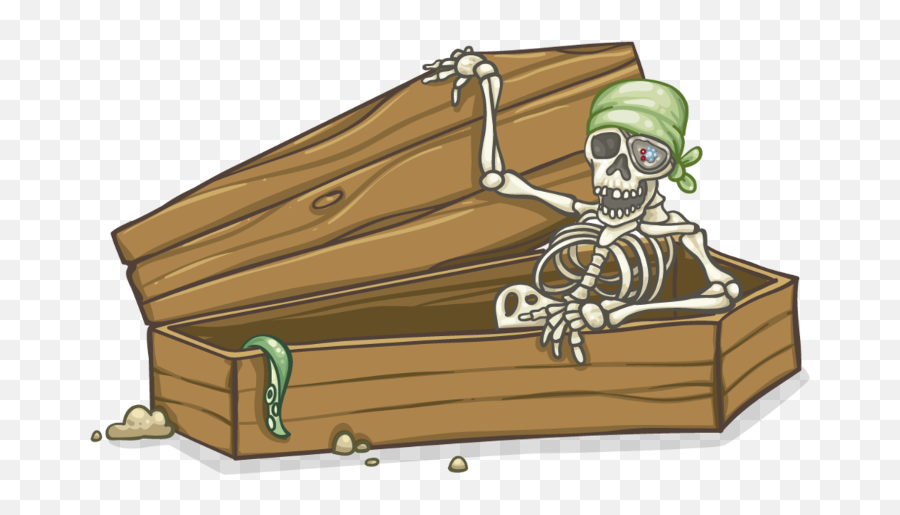 Coffin Skeleton - Cartoon Halloween Coffin Emoji,Coffin Emoji