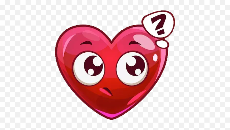 Heart Emoji Stickers For Whatsapp - Questioning Heart,Heartemoji