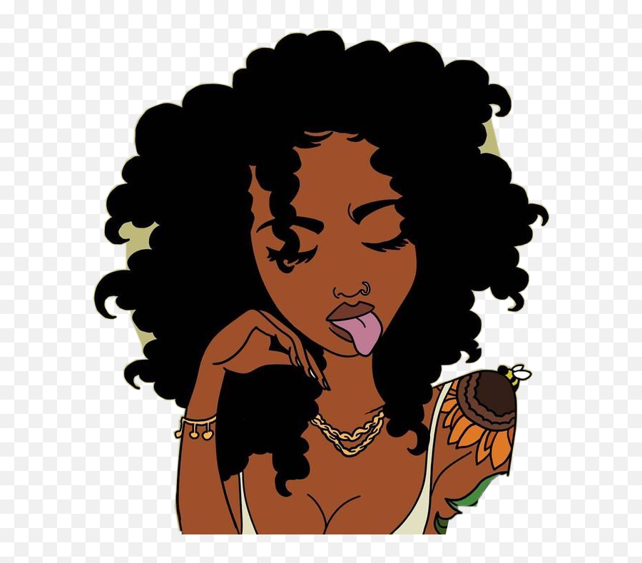 Hippie Art Blackgirl Beauty Naturalhair - Drawing Emoji,Natural Hair Emoji