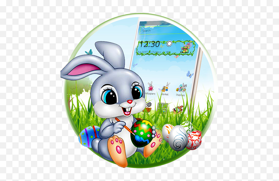 Easter Bunny Egg Launcher Theme - Cartoon Emoji,Easter Emojis