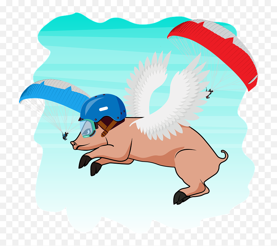 Flying Pig - Paragliding Emoji,Flying Pig Emoji