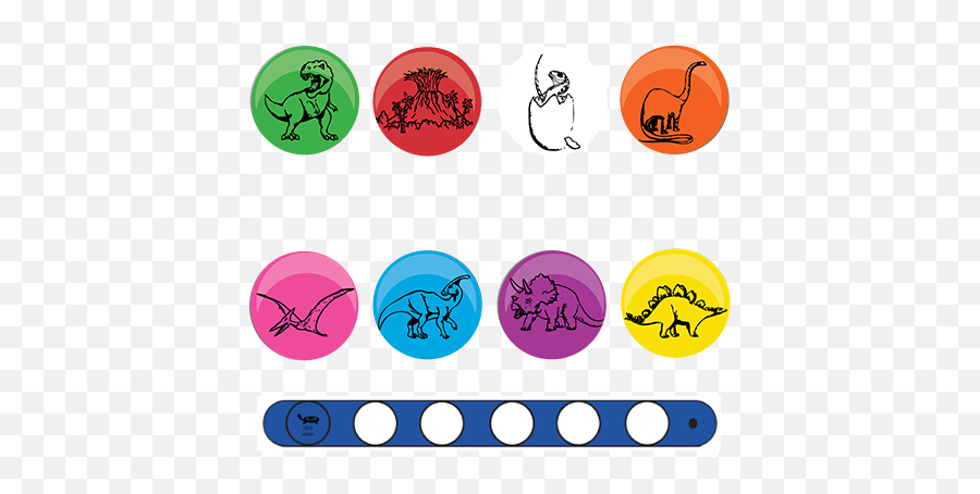 Dinosaur Bracelet System - Circle Emoji,Dinosaur Emoji Text