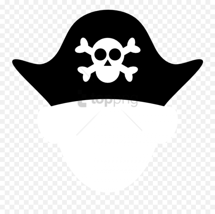 Pirate Hat Clipart Black And White - Pirate Hat Drawing Easy Emoji,Pirate Hat Emoji