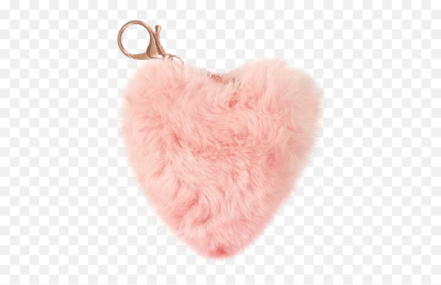 Heart Furry Pom - Keychain Emoji,Pale Emoji