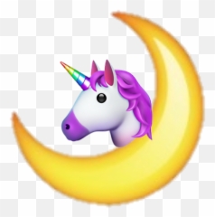 Unicorn Moon Emoji Cute Magic - Smiley