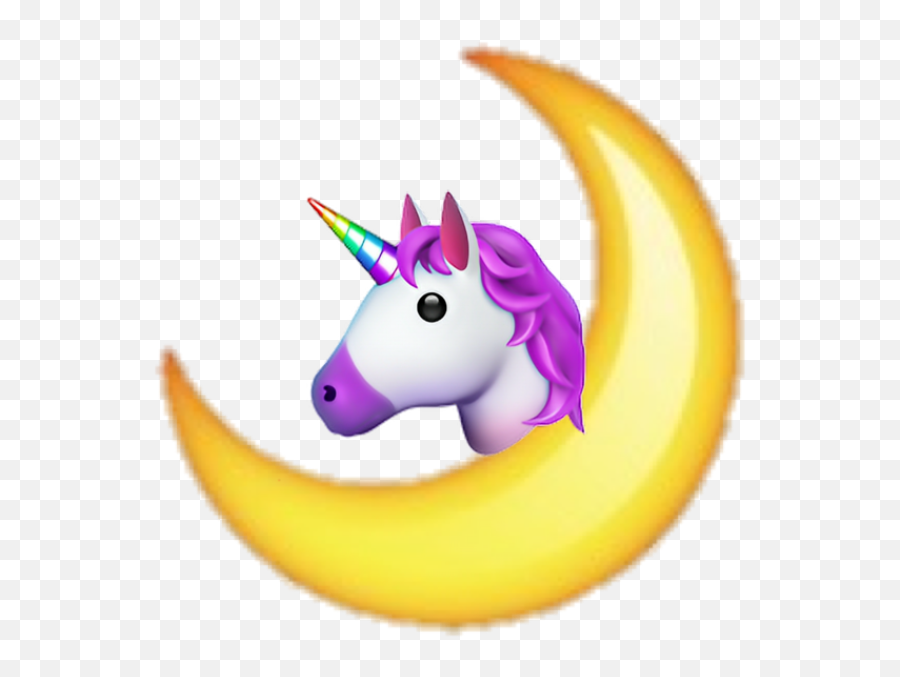 Unicorn Moon Emoji Cute Magic - Smiley,Moon Emoji